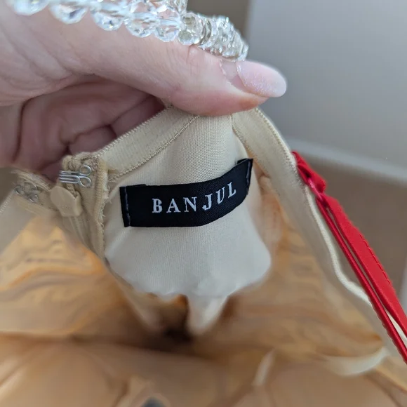 NWOT Banjul Nude and Red Embellished Dance Costume - Picture 2 of 5
